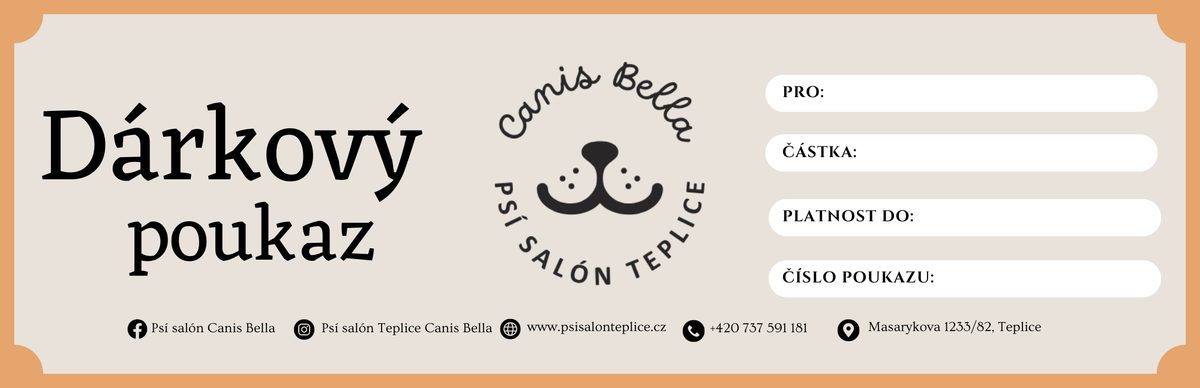 Dárkový poukaz Psí salón Canis Bella